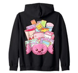 Kawaii Japanese Candy & Drinks Box Strawberry Jelly Fruits Zip Hoodie