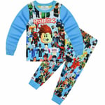 Barnens Roblox Pyjamas Långärmad Tröja Byxor Loungewear Present Light blue 130cm