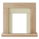 Adam Malmo Fireplace in Oak & Cream, 39 Inch