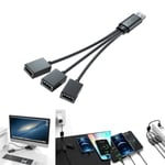 USB-jakaja Hub mobiilivirralle, autolle, tietokoneelle USB-uros - naaras latauskaapeli Datakaapelin jatkojohto sovitin null - Vasen taivutus