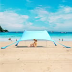 Beach Shade Tent Portable Canopy Sun Shelter with Sandbag Anchor Family Sunshade