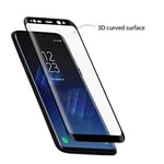 Full Coverage Tempered Glass Screen Protector For Samsung Galaxy S8 (Black) UK