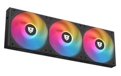 Nfortec Stellar Module A-RGB Fan Ventilateur supplémentaire pour PC Éclairage ARGB personnalisable, design modulaire 2+1, système Easy Click, silencieux 22,6 dBA, noir