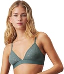 Calvin Klein Women’s Unlined Triangle Stretch Bralette, Grey (Blue Performance), XL