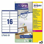 Printer labels Avery L7162 Hvid 15 Ark 99,1 x 33,9 mm (5 enheder)