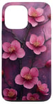 Coque pour iPhone 13 Pro Max Fleur de cerisier japonais Fleur Violet