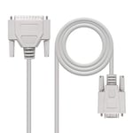 NanoCable 10.14.0802 - Câble serie RS232 null modem,DB9/DB25,femelle-mâle,1.8mts