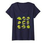 Womens Rugrats Iconic Reptar Heads Different Emotions Group Shot V-Neck T-Shirt