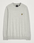 Lyle & Scott Cotton/Merino Crew Neck Jumper Light Grey Marl