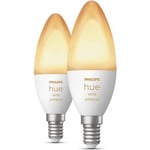 Philips Hue White Ambiance -LED-smartlampa, BT, E14, 470 lm, 2 st förpackning