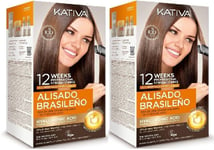 2x Kativa Brazilian Straightening Kit Keratin Hair Treatment, 12-Week Smoothness