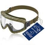 Dräger X-pect 4900 | Lunettes-masque anti-buée et anti-poussière | Pour chantier, laboratoire, atelier | Oculaire en polycarbonate incassable et résistant aux rayures | Olive