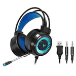 black Casque de jeu filaire G58, écouteurs PC Gamer 7.1 Surround 4D stéréo, écouteurs pour ordinateur portable avec microphone, 7 documents RVB pour PS4 Xbox ""Nipseyteko