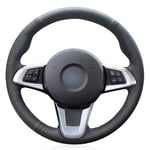 JTSGHRZ Housse de Volant de Voiture Cousue à la Main pour BMW Z4 E89 2009-2018, Housse de Volant de Voiture Cousue à la Main en Cuir PU Noir Bricolage
