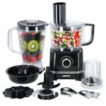 Geepas 800W 10-in-1 Food Processor Blender Chopper Juicer Dough Blade Shredder