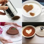 Agitateur à chocolat en acier inoxydable, tamis à café en poudre de sucre glacé + couvercle, boîte à mailles fines, réservoir de stockage de poudre de café
