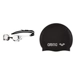 Arena,One Size,SILVER-WHITE,1E033 Unisex Racing Goggles Cobra Ultra Swipe Mirror unisex swim cap classic silicone (reinforced edge, less slipping of the cap, soft), black-silver (55), one size
