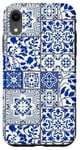 iPhone XR Blue and White Tile Floral Pattern Portuguese Mediterranean Case