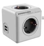 allocacoc PowerCube Extended USB incl. 1,5 m câble gris Type F