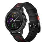 Garmin Vivoactive 5/3 / Vivomove HR - Design Äkta läder armband Svart