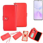 Wallet Mobile phone cover Vivo Y28s 5G Phone protective Case red