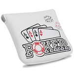 4 Aces Poker White Large Mallet Putter Cover for Taylormade Spider EX Putters etc.