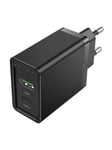 Vention Wall charger EU USB-A(18W) USB-C(20W) FBBB0-EU 2.4A PD3.0 (black)