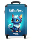 NoBoringSuitcases.com Valise Enfant, Valise Personnalisable, Valise Cabine Enfant, Bagages Enfant, Valise Enfant Roulette, Valise pour Enfant, Petite Valise, Valise Cabine 55x35x25cm (Pokémon - Bleu)