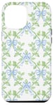 iPhone 13 Pro Max Blue Ribbon Bows Floral Pattern Coquette Aesthetic Case