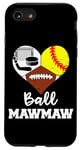 iPhone SE (2020) / 7 / 8 Ball MawMaw Funny Football Softball Hockey Maw Maw Heart Case