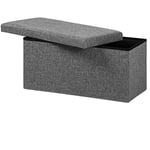 Deuba - Banc de rangement avec couvercle amovible Siège pouf Coffre de rangement pliable pour salon chambre couloir l - Dunkelgrau (de)