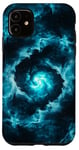 iPhone 11 Turquoise Clouds Lights Fog Space Case