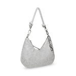 Steve Madden Kaya Sac Hobo Strass Femme, Argenté, Taille Unique