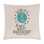 Worlds Best Deputy Headteacher Cushion Cover Pillow End Of Term Thank You Best