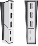 5-porttinen USB-keskitin vain PS5 Slim -konsolilevylle ja digitaaliselle, nopea ylimääräinen USB-portin jatke PS5 Slim -tarvikkeille, 2 Type C + 3 USB-A 2.0