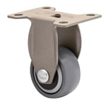 WAGNER Design - 3C - Roulette fixe/roulette de transport/roulette de meuble - gris, bande de roulement souple, diamètre Ø 25 mm, charge max. 12 kg - 01242801