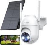 Camera Surveillance WiFi Exterieure sans Fil-2K Cam?ra de Surveillance Ext?rieur Batterie 360? Camera Solaire Ext?rieur Cam?ra Exterieur WiFi Vision Nocturne Couleur et D?tection Humaine PIR