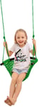 LUMAMU Kids Swing Chairs,Adjustable Rope Hammock Set,Hanging Child Chair for Bedroom, Garden, Porch (Green)