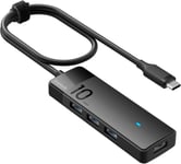 Hub USB C, Hub USB 3.2 Gen 2 avec 4 Ports USB A, 10Gbps, Câble 50cm, Compatible avec windows7/8/10/11, Linux, Mac OS