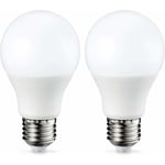 LED E27 Skruvlampa, 9W (motsvarande 60W), Varmvitt, Dimbar - 2-pack [Energiklass F]