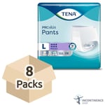 8x TENA ProSkin Pants Maxi Incontinence Pants - Large - Pack of 10 - 2900ml