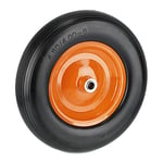 relaxdays Roue brouette 4.80 4.00-8 Pneu Rechange Caoutchouc increvable Jante Acier, Charge 120 kg, Noir/Orange