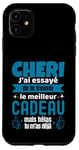 Coque pour iPhone 11 Cadeau Original Chéri Saint Valentin Amour Couple Humour