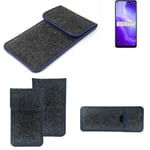 Felt Case for Oppo Reno5 Z 5G dark gray blue edge Cover bag Pouch