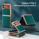 Samsung Galaxy Z Flip3 5G Electroplating Cross (Teal) Hard PC Case  Teal