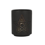 Gothic Tea Light Candle Holder Pentagram Small Black Cut Out Tea Light Tealight