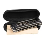 CASCHA Harmonica Blues Master Edition , harmonica de haute qualité en do majeur avec étui souple et chiffon de soin, Orgue Blues