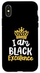 Coque pour iPhone X/XS I Am Black Excellence Black History Month African Pride Men