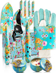 Gardening Gifts For Women, TOYPOPOR 6Pcs Garden Tools Set with Floral Blue 