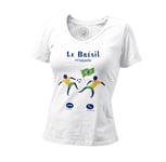 T-Shirt Femme Col V Le Brésil M'appelle Foot Culture Voyage